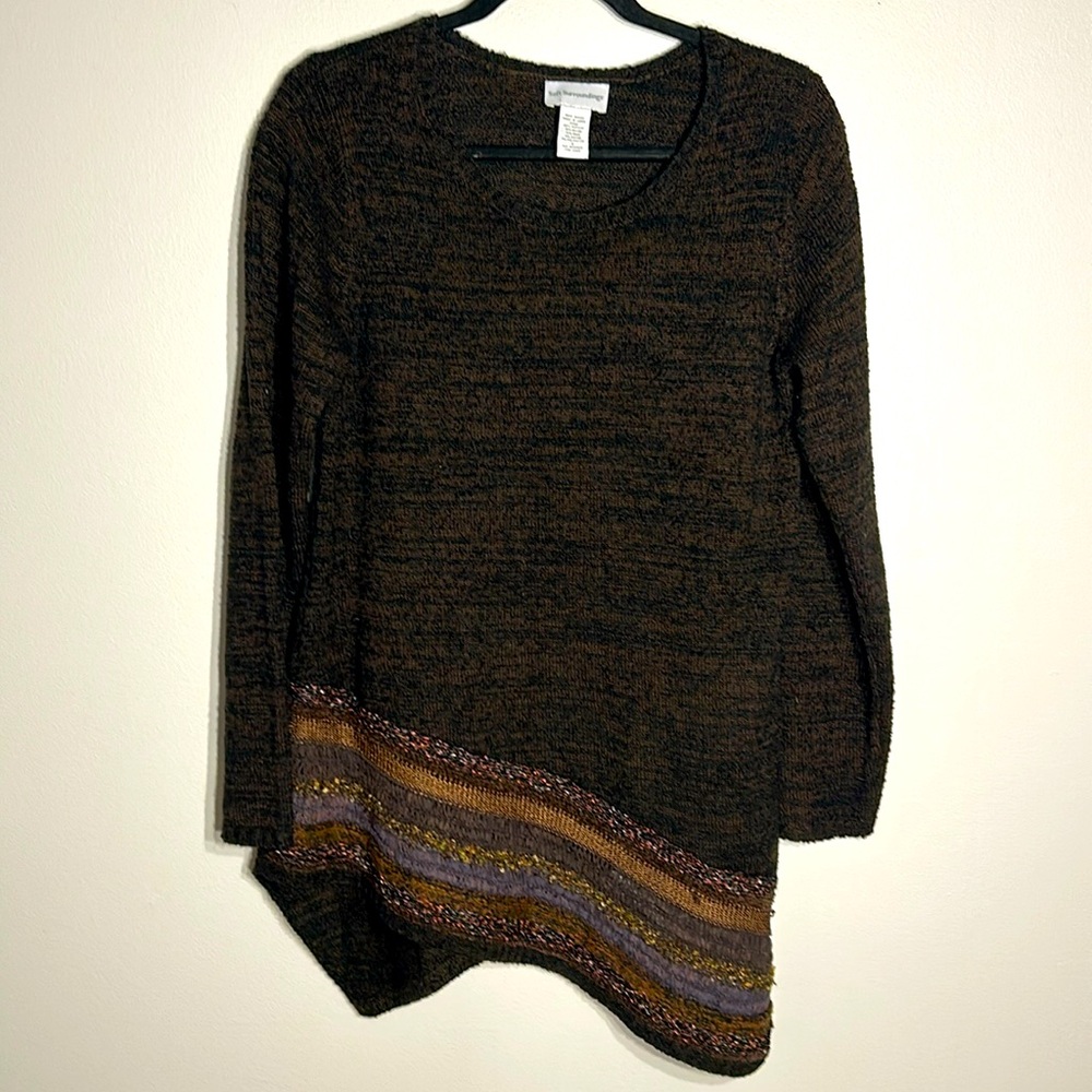 Soft Surroundings Raku Chestnut Asymmetrical Tunic Sweater SZ S